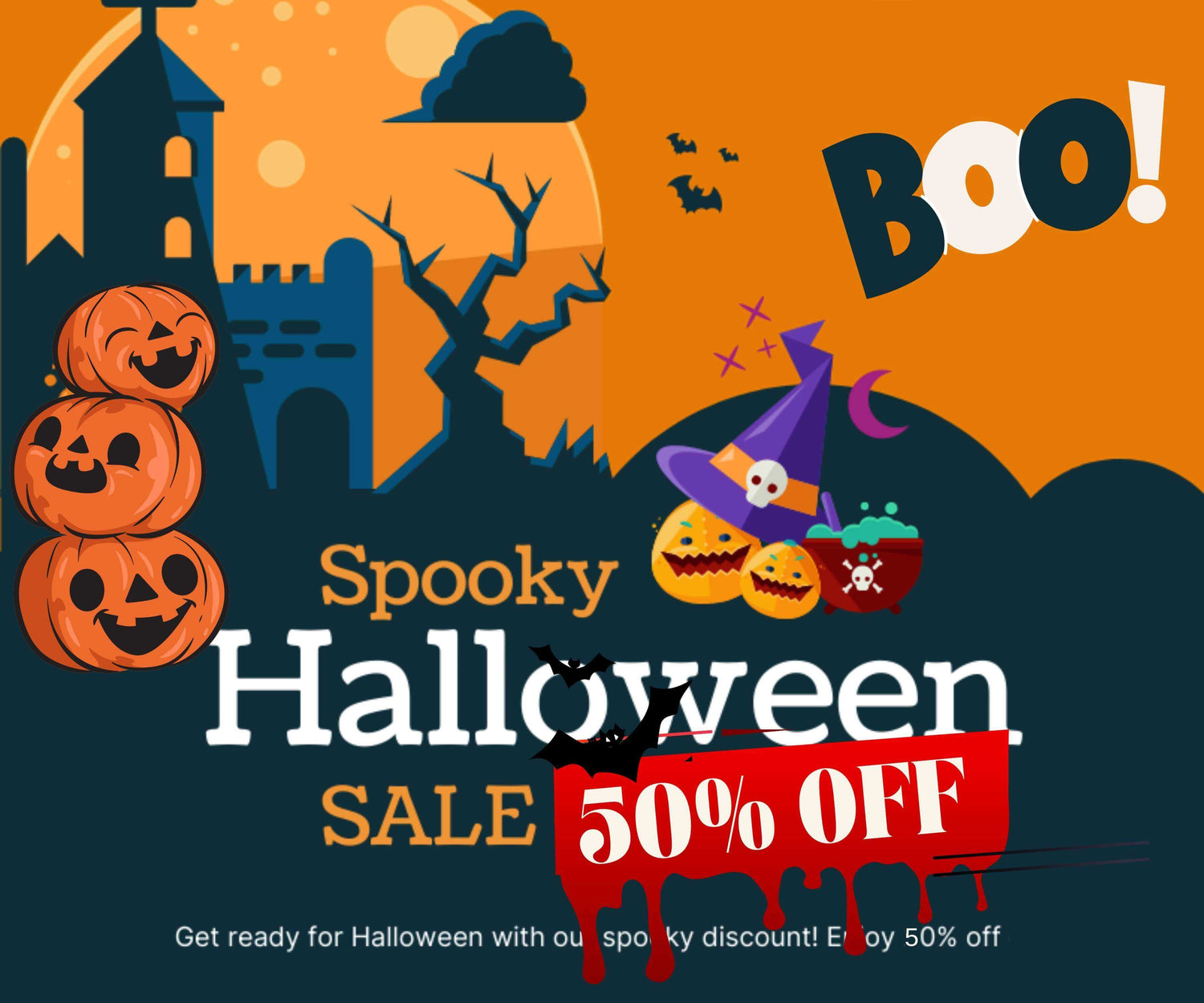 Halloween offer, 50% off on all skincare products
