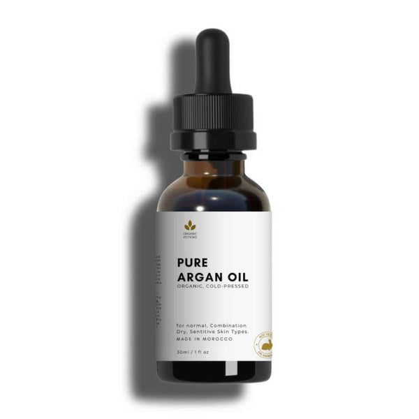 30ml bottle of pure, cold-pressed Argan oil by Organic Potions